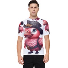 Kawaii Pink Parrot Pirate Men s Short Sleeve Rash Guard by KawaiiArtStyle