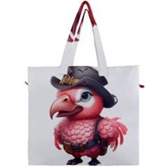 Kawaii Pink Parrot Pirate Canvas Travel Bag by KawaiiArtStyle