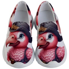 Kawaii Pink Parrot Pirate Kids Lightweight Slip Ons by KawaiiArtStyle