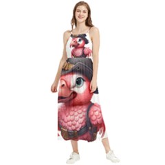 Kawaii Pink Parrot Pirate Boho Sleeveless Summer Dress by KawaiiArtStyle