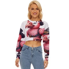 Kawaii Pink Parrot Pirate Lightweight Long Sleeve Sweatshirt by KawaiiArtStyle