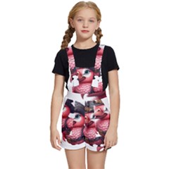 Kawaii Pink Parrot Pirate Kids  Short Overalls by KawaiiArtStyle