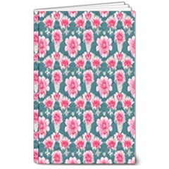 Retro 1880s Flowers Pattern 22 8  X 10  Softcover Notebook by violetheavensky