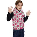 Retro 1880s Flowers Pattern 14 Kids  Stylish Hooded Puffer Vest View3