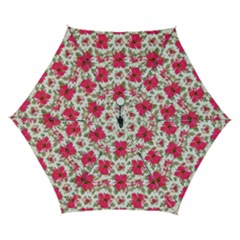 Retro 1880s Flowers Pattern 14 Automatic Folding Umbrella With Case (small) by violetheavensky