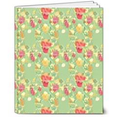 Retro 1880s Flowers Pattern 17 8  X 10  Hardcover Notebook by violetheavensky