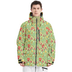 Retro 1880s Flowers Pattern 17 Men s Multi Pockets Zip Ski And Snowboard Waterproof Breathable Jacket by violetheavensky