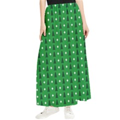 Green Christmas Tree Pattern Background Maxi Chiffon Skirt by Paksenen