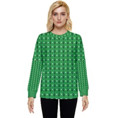 Green Christmas Tree Pattern Background Hidden Pocket Sweatshirt by Paksenen