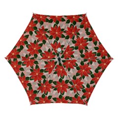 Poinsettia Pattern Seamless Pattern Christmas Xmas Automatic Folding Umbrella With Case (small) by Paksenen