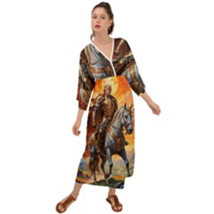 Heroic Trump Warrior In Golden Armor Grecian Style  Maxi Dress by AwesomeSauce