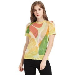 Citrus Fruit Healthy Vitamin Women s Short Sleeve Rash Guard by Paksenen