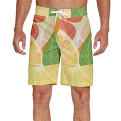 Citrus Fruit Healthy Vitamin Men s Beach Shorts by Paksenen