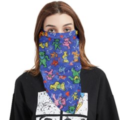 Grateful Dead Dancing Bears Pattern Face Covering Bandana (triangle) by Salmanaz77