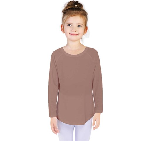 Mocha Mousse Hex Code #a47864 Kids  Long Sleeve T-shirt by dressshop