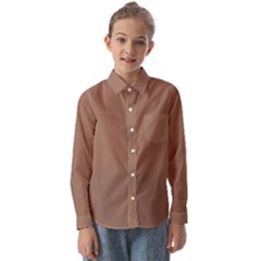 Mocha Mousse Hex Code #a47864 Kids  Long Sleeve Shirt by dressshop