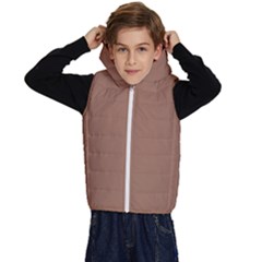 Mocha Mousse Hex Code #a47864 Kids  Stylish Hooded Puffer Vest by dressshop