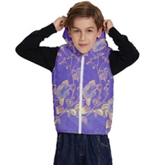 Flower Petal Bouquet Stem Floral Pattern Kids  Stylish Hooded Puffer Vest by Maspions