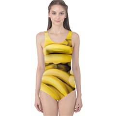 Bananas, Macro, Fruits, Ripe Bananas One Piece Swimsuit by kyorashop23