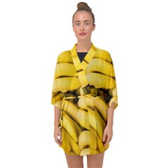 Bananas, Macro, Fruits, Ripe Bananas Half Sleeve Chiffon Kimono by kyorashop23