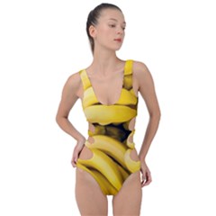 Bananas, Macro, Fruits, Ripe Bananas Side Cut Out Swimsuit by kyorashop23