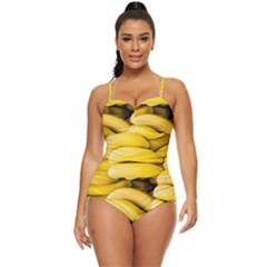 Bananas, Macro, Fruits, Ripe Bananas Retro Full Coverage Swimsuit by kyorashop23