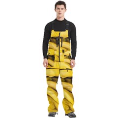 Bananas, Macro, Fruits, Ripe Bananas Men s Front Zip Ski And Snowboard Bib Pants by kyorashop23