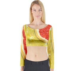 Fruit, Lemon Long Sleeve Crop Top by kyorashop23