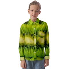 Kiwi Fruits, Close-up, Exotic Fruit Kids  Long Sleeve Shirt by kyorashop23