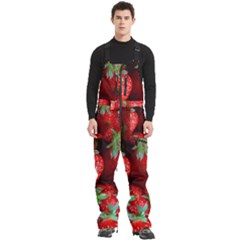 Strawberry, Berries, Fresh, Red Men s Front Zip Ski And Snowboard Bib Pants by kyorashop23