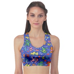 Grateful Dead Dancing Bears Pattern Fitness Sports Bra by Salmanaz77