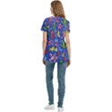 Grateful Dead Dancing Bears Pattern Women s Zip Front V-Neck Short Sleeve Casual Top Pocket Shirt View4