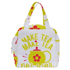 Make Tea Not War  Boxy Hand Bag by ConteMonfrey