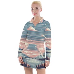 Artwork Painting Sculpture Nature Women s Long Sleeve Casual Dress by Salmanaz77