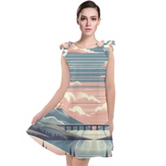 Artwork Painting Sculpture Nature Tie Up Tunic Dress by Salmanaz77