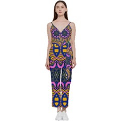 Mandala Fishes   V-neck Camisole Jumpsuit by ConteMonfrey