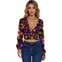 Star Colorful Christmas Abstract Long Sleeve Deep-V Velour Top View1