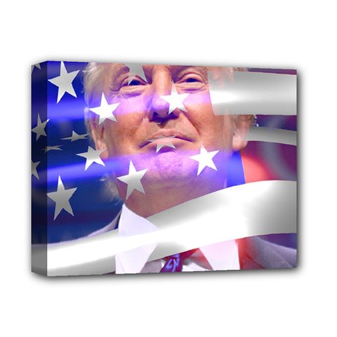 Donald Trump Flag Deluxe Canvas 14  X 11  (stretched) by vintagetrump