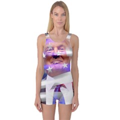 Donald Trump Flag One Piece Boyleg Swimsuit by vintagetrump