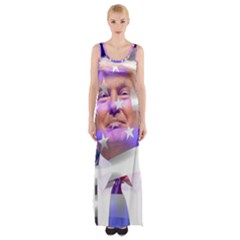 Donald Trump Flag Thigh Split Maxi Dress by vintagetrump