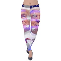 Donald Trump Flag Velvet Leggings by vintagetrump