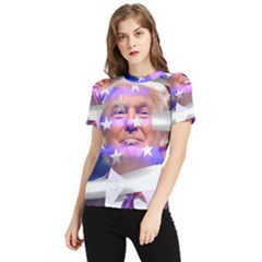 Donald Trump Flag Women s Short Sleeve Rash Guard by vintagetrump