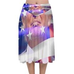 Donald Trump Flag Velvet Flared Midi Skirt by vintagetrump