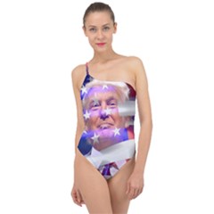 Donald Trump Flag Classic One Shoulder Swimsuit by vintagetrump