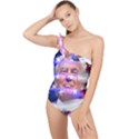 Donald Trump Flag Frilly One Shoulder Swimsuit View1