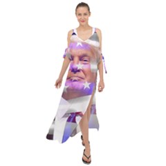 Donald Trump Flag Maxi Chiffon Cover Up Dress by vintagetrump