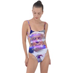 Donald Trump Flag Tie Strap One Piece Swimsuit by vintagetrump