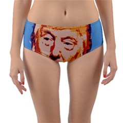 Orange Donald Trump Reversible Mid-waist Bikini Bottoms by vintagetrump