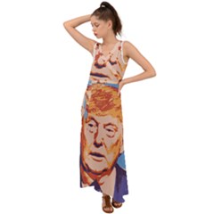 Orange Donald Trump V-neck Chiffon Maxi Dress by vintagetrump