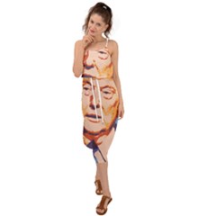 Orange Donald Trump Waist Tie Cover Up Chiffon Dress by vintagetrump